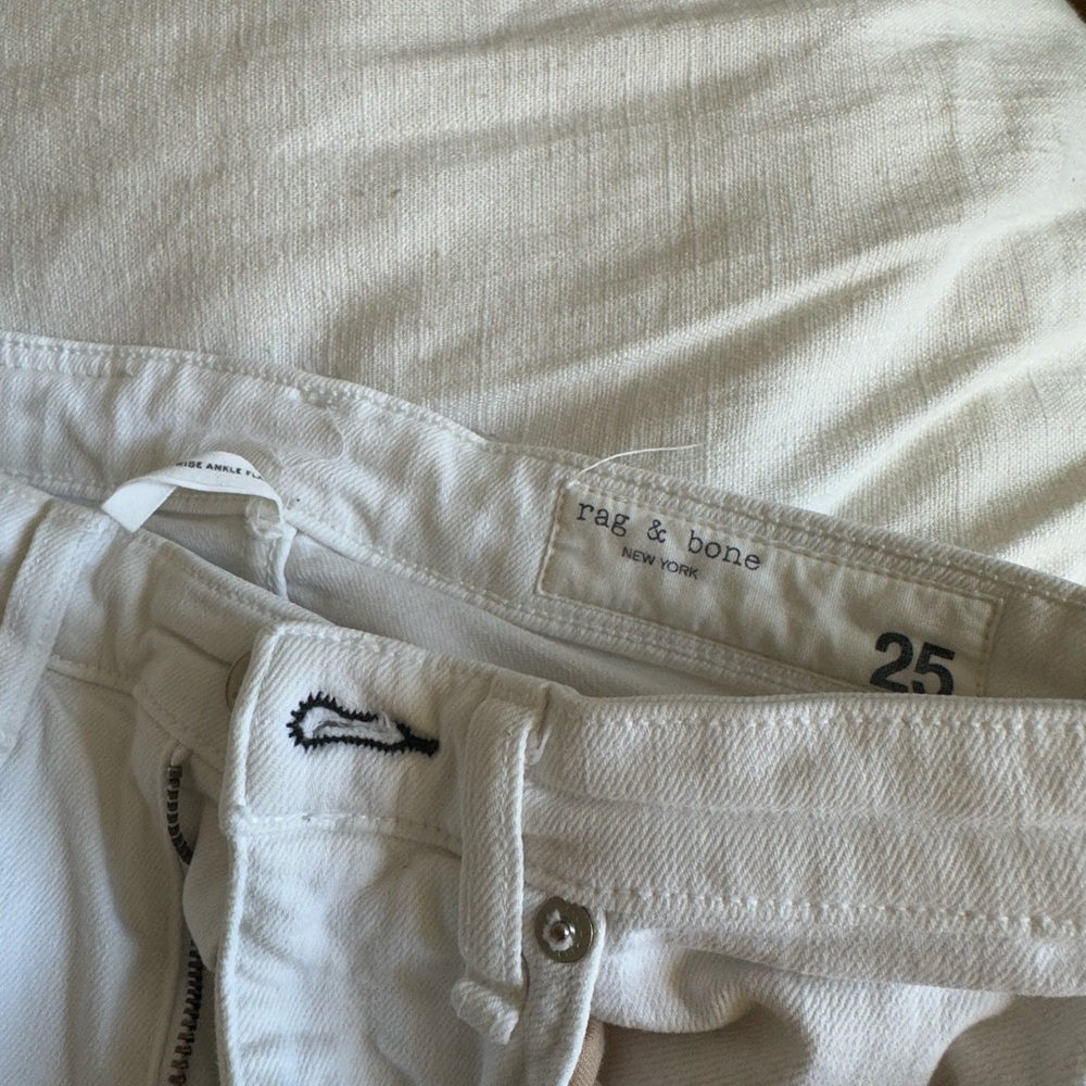 Rag & Bone Nina High Rise Ankle flare Denim White
